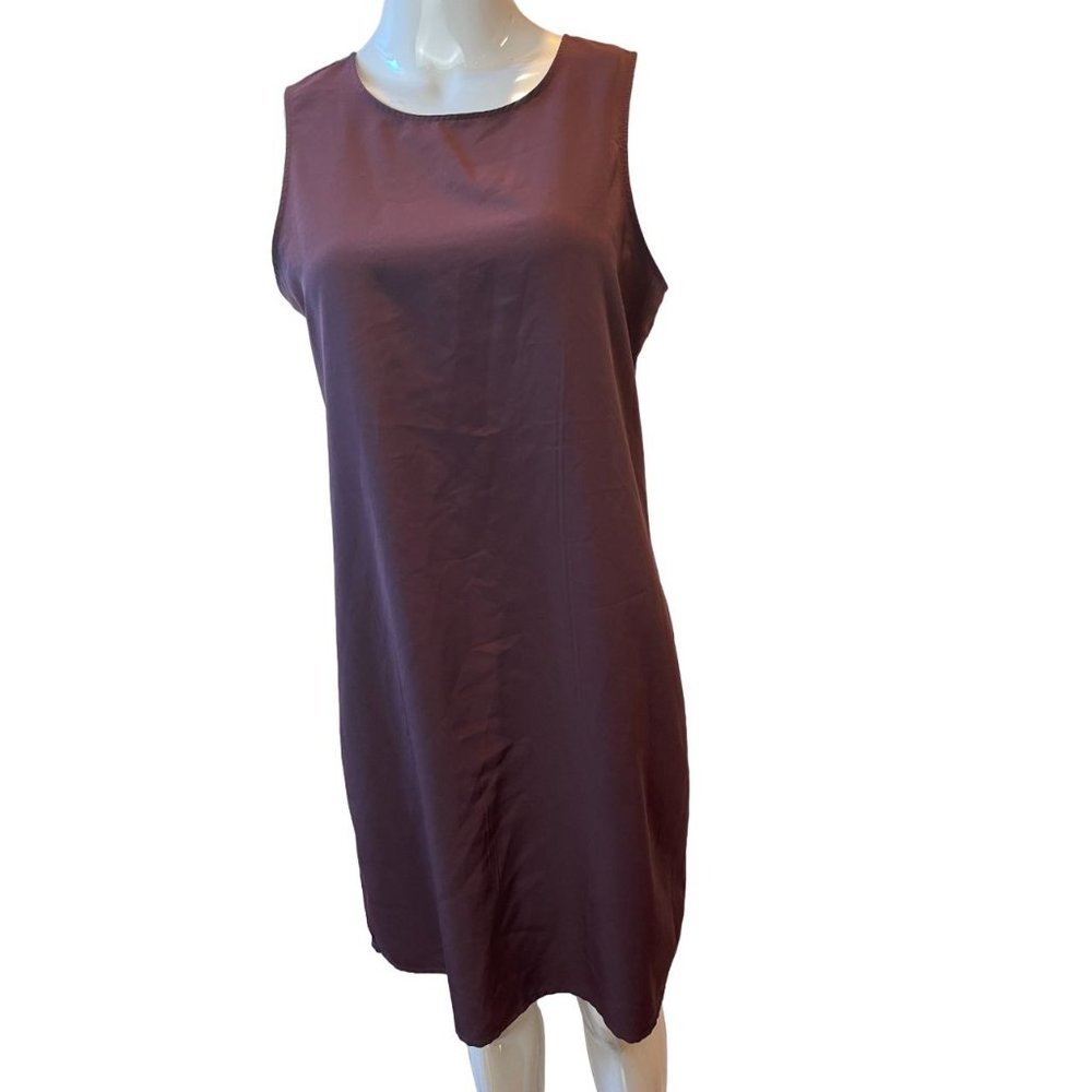 Gap Womens Shift Mini Dress Round Neck Back Zip Sleeveless Purple Size Medium
